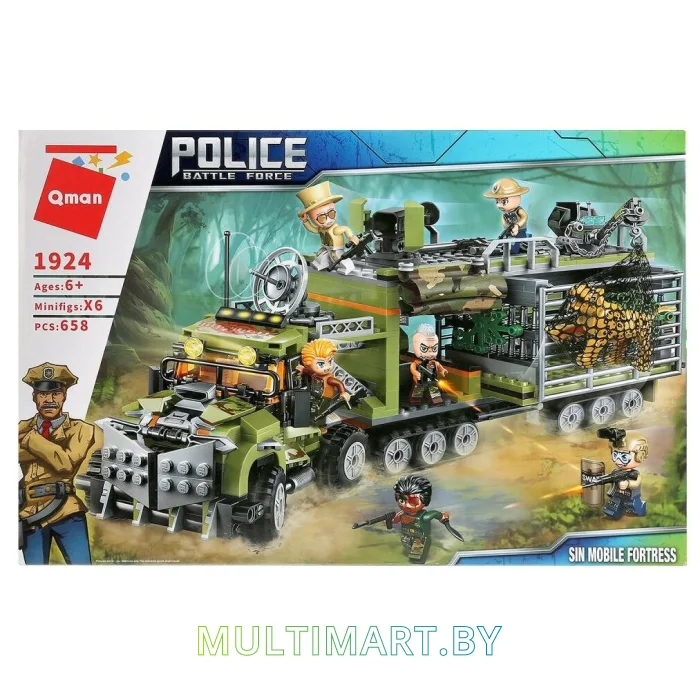 Конструктор Qman Police Battle Force 1924 Крепость браконьеров (658 деталей)